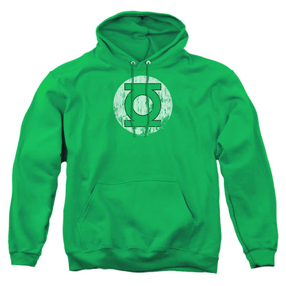 Dc Distressed Lantern Logo Mens Hoodie Kelly Green Officially Licensed