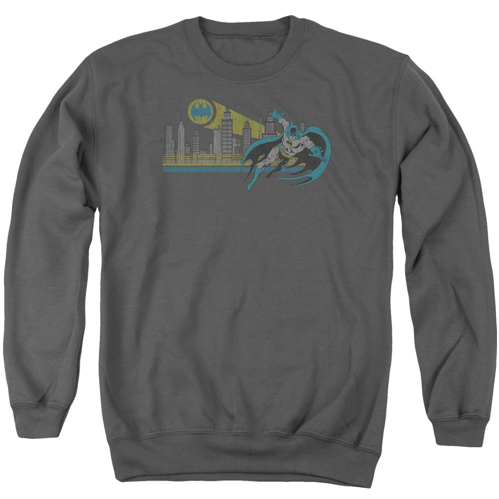 DC Comics Gotham Retro Mens Crewneck Sweatshirt Charcoal Officially Licensed