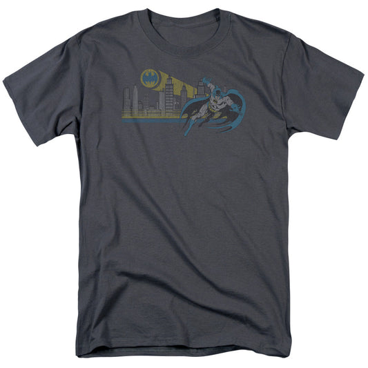 Dc Gotham Retro Mens T Shirt Charcoal Officially Licensed