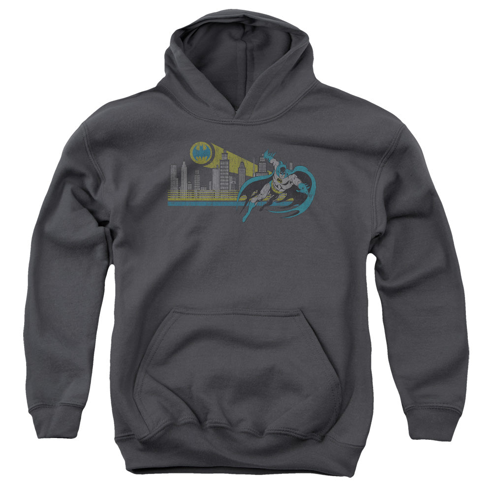 DC Comics Gotham Retro Kids Youth Hoodie Charcoal Officially Licensed