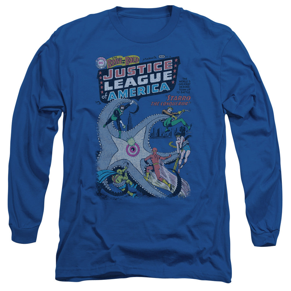 DC Comics No 28 Mens Long Sleeve Shirt Royal Blue Officially Licensed