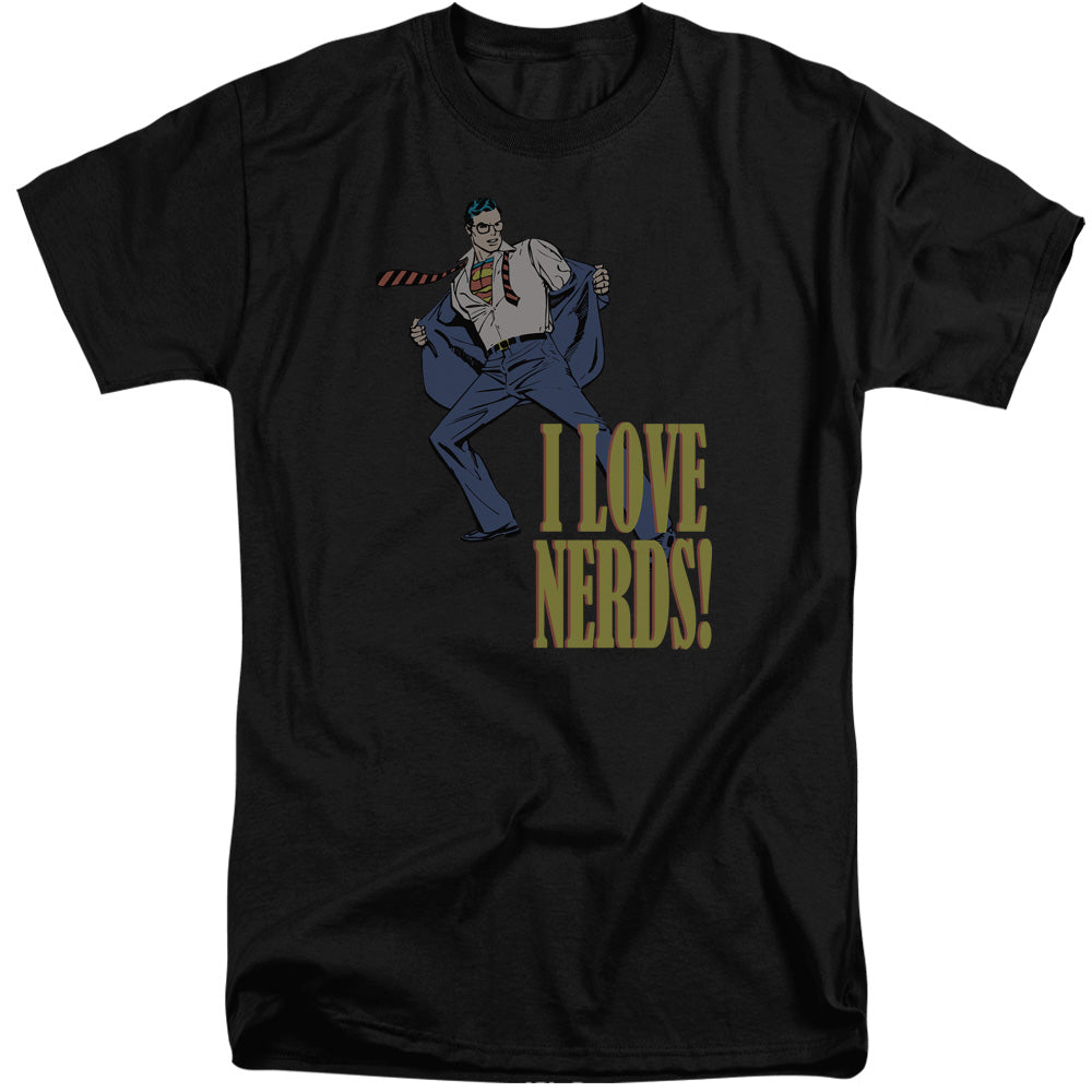 DC Comics I Love Nerds Mens Tall T Shirt Adult Tall Black Officially Licensed