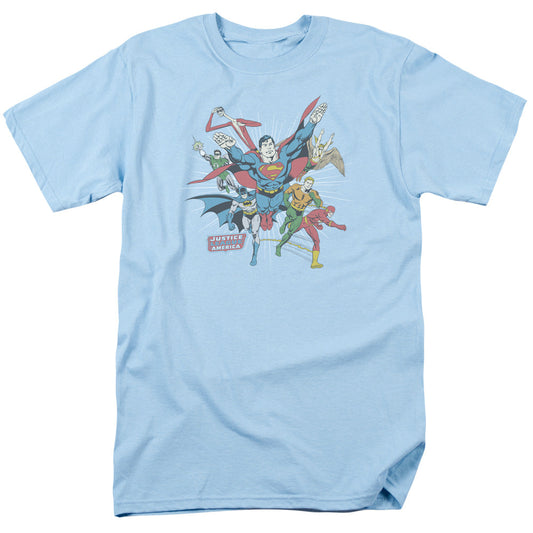 Dc Lead The Charge Mens T Shirt Light Blue Officially Licensed