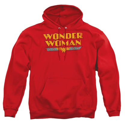 Dc Wonder Woman Logo Mens Hoodie Red Officially Licensed