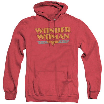 Dc Wonder Woman Logo Heather Mens Hoodie Red Officially Licensed