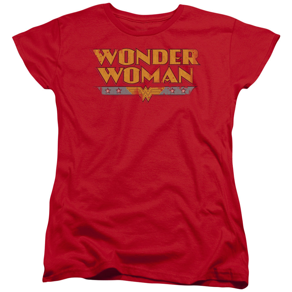 DC Comics Wonder Woman Logo Womens T Shirt Red Officially Licensed