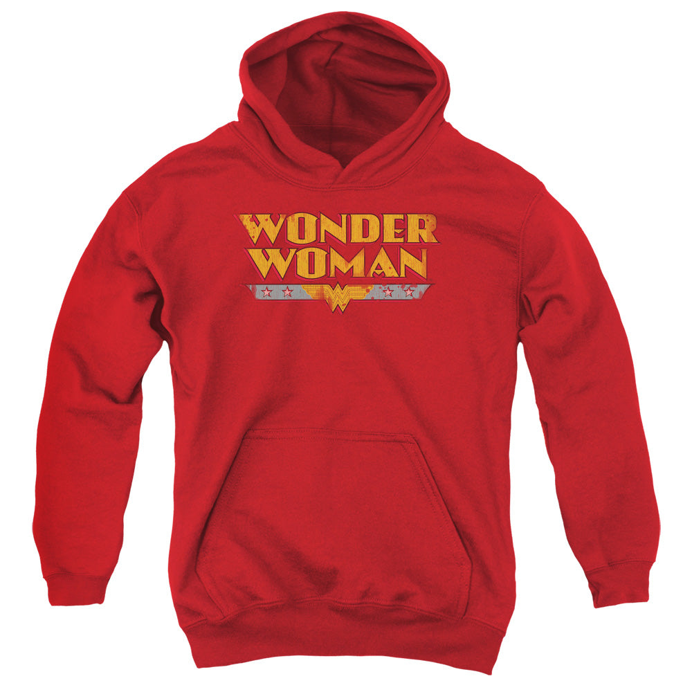 DC Comics Wonder Woman Logo Kids Youth Hoodie Red Officially Licensed