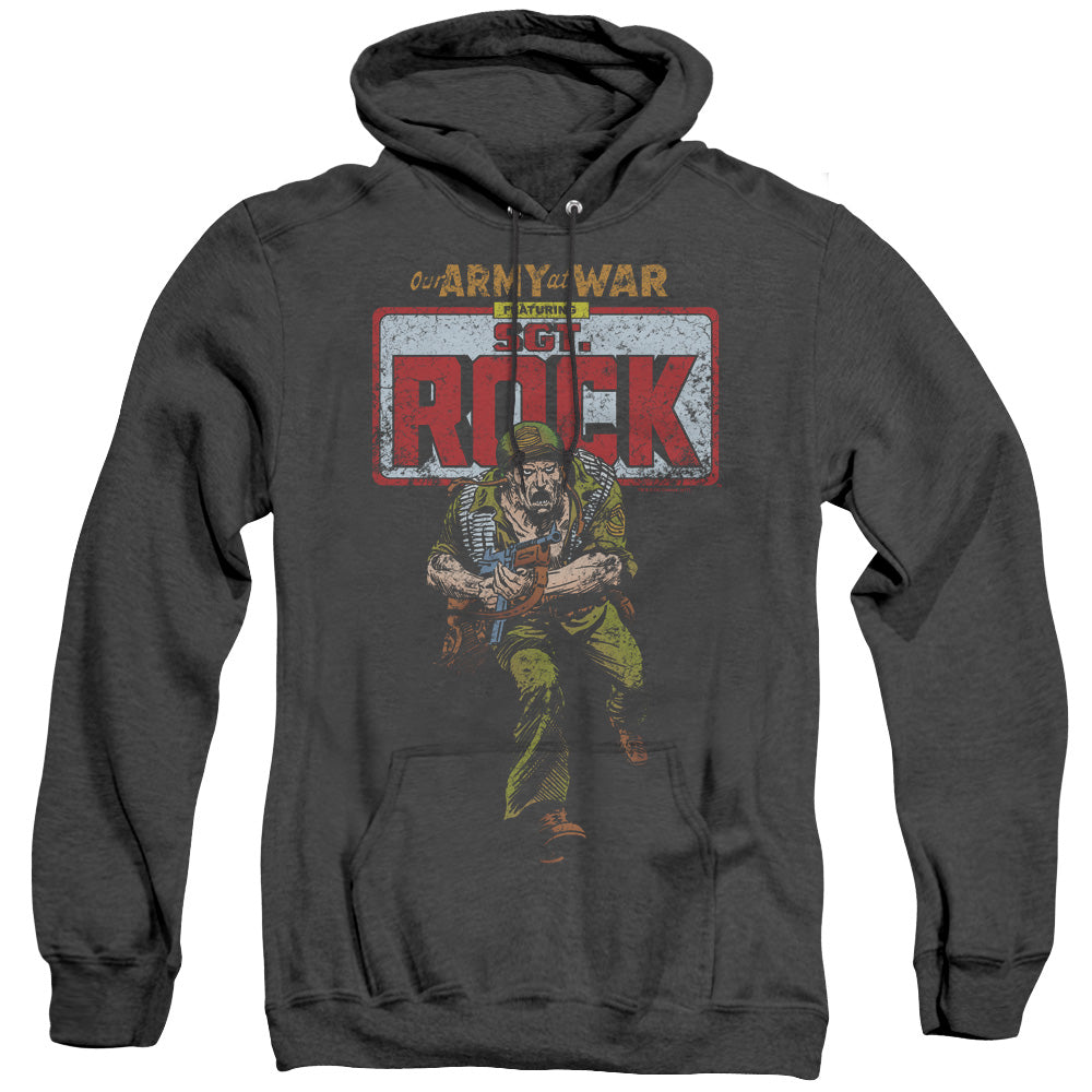 DC Comics Sgt Rock Heather Mens Hoodie Black Officially Licensed