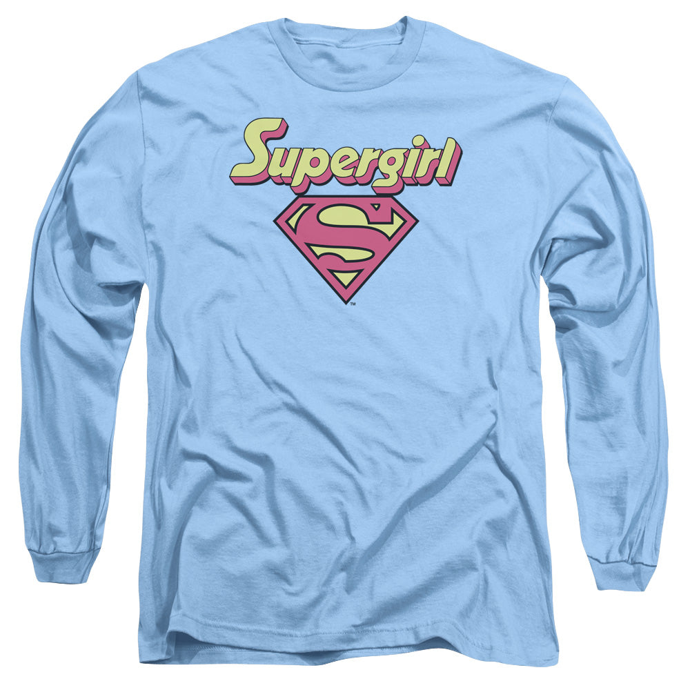 DC Comics Im a Supergirl Mens Long Sleeve Shirt Carolina Blue Officially Licensed