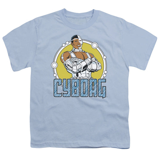 DC Comics Cyborg Kids Youth T Shirt Light Blue Officially Licensed