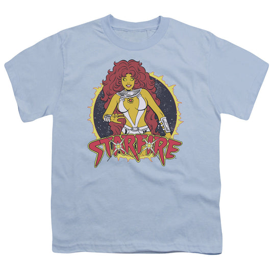 DC Comics Starfire Kids Youth T Shirt Light Blue Officially Licensed