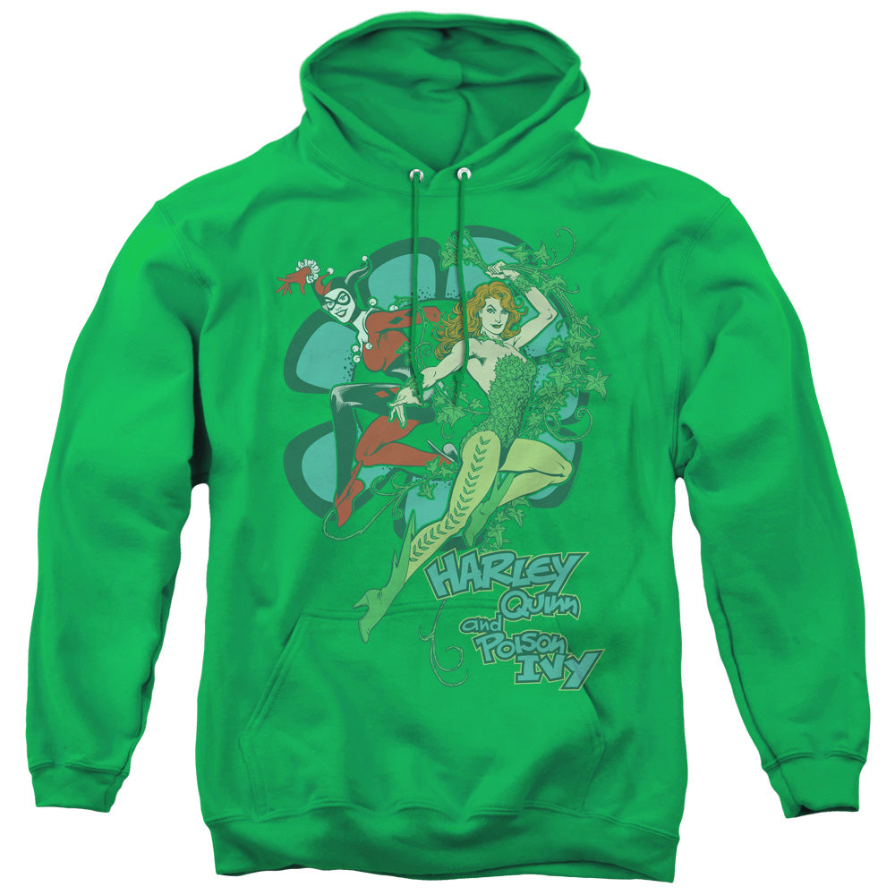 DC Comics Harley and Ivy Mens Hoodie Kelly Green Officially Licensed