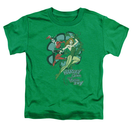 DC Comics Harley and Ivy Toddler Kids Youth T Shirt Kelly Green Officially Licensed
