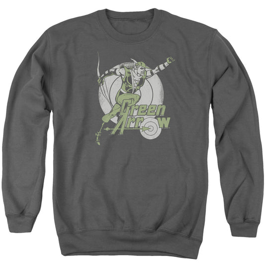 DC Comics Right on Target Mens Crewneck Sweatshirt Charcoal Officially Licensed