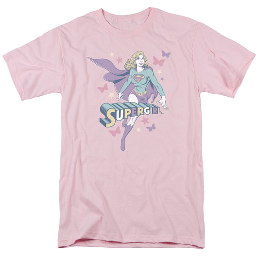 Dc Supergirl Pastels Mens T Shirt Pink Officially Licensed