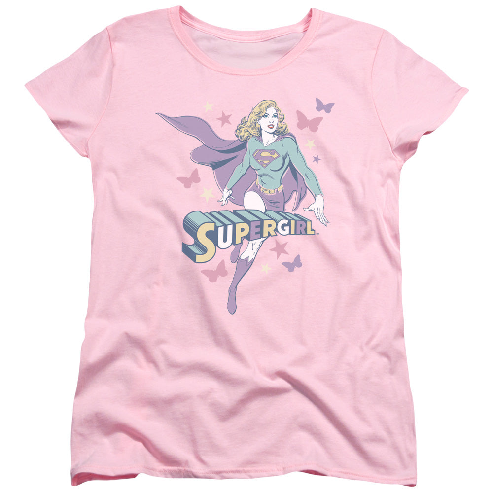 DC Comics Supergirl Pastels Womens T Shirt Pink Officially Licensed