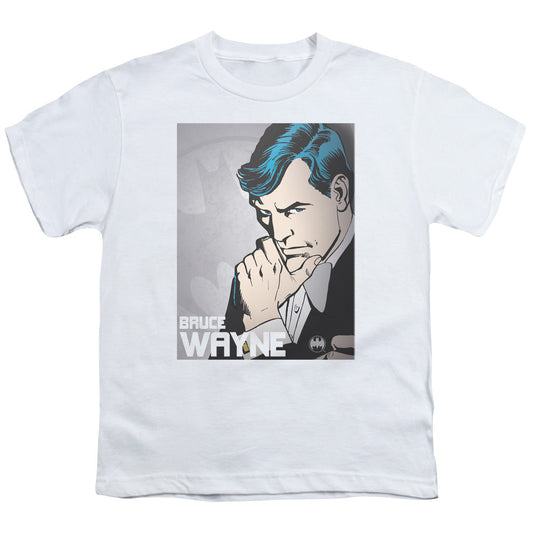 DC Comics Bruce Wayne Kids Youth T Shirt White Officially Licensed