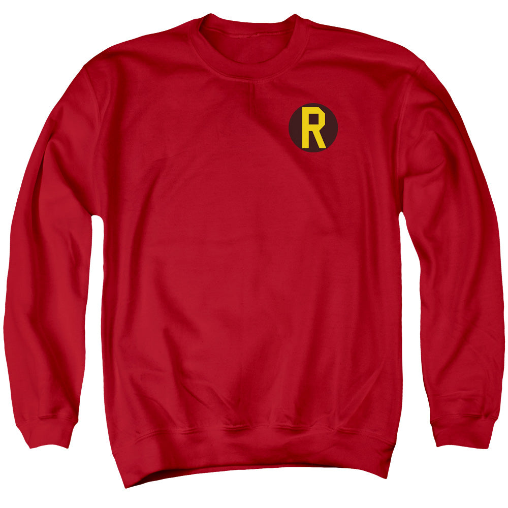 DC Comics Robin Logo Mens Crewneck Sweatshirt Red Officially Licensed