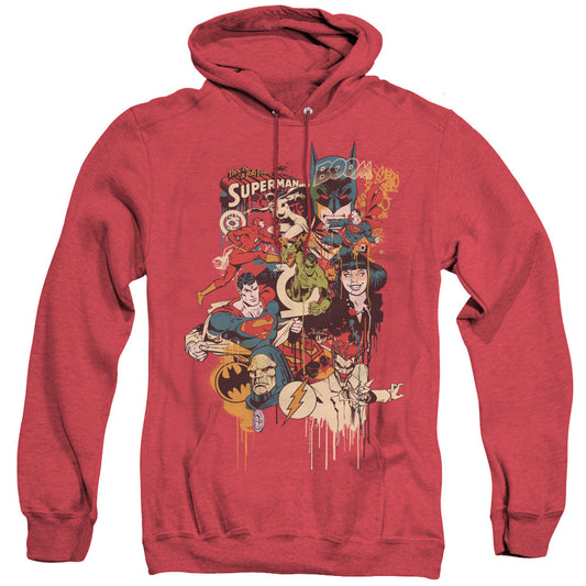 Dc Dripping Characters Heather Mens Hoodie Red Officially Licensed