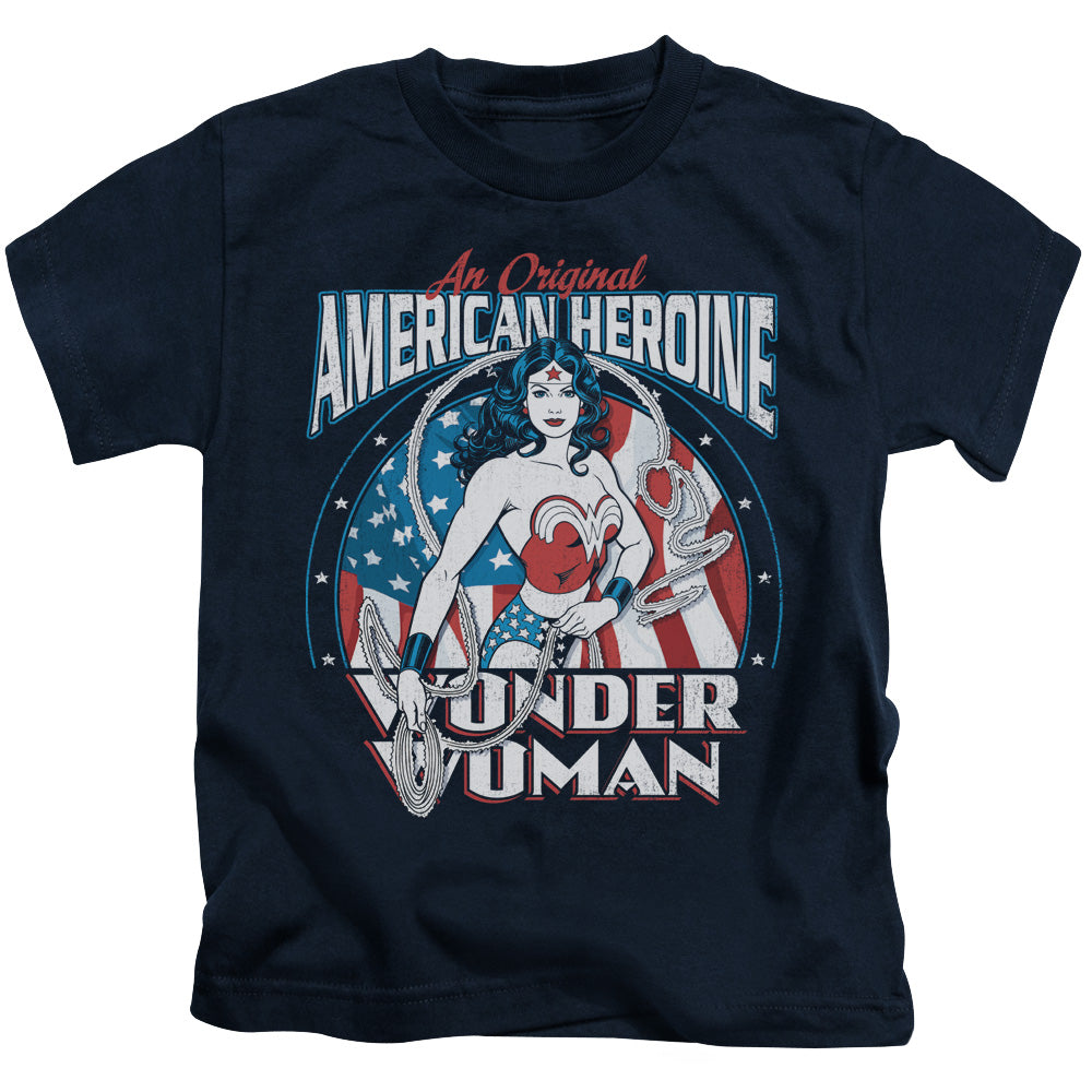 DC Comics American Heroine Juvenile Kids Youth T Shirt Navy Blue Officially Licensed