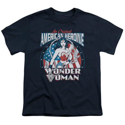 DC Comics American Heroine Kids Youth T Shirt Navy Blue Officially Licensed