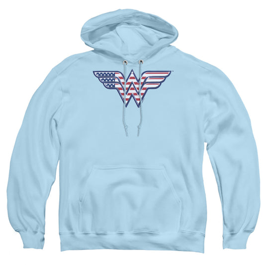 Dc Red,White & Blue Mens Hoodie Light Blue Officially Licensed