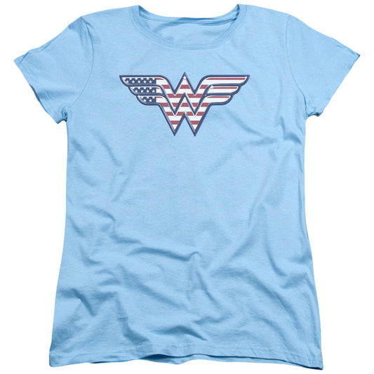 DC Comics Red,white & Blue Womens T Shirt Light Blue Officially Licensed