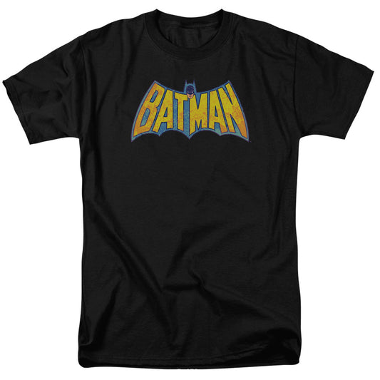 Dco Batman Neon Distress Logo Mens T Shirt Black Officially Licensed
