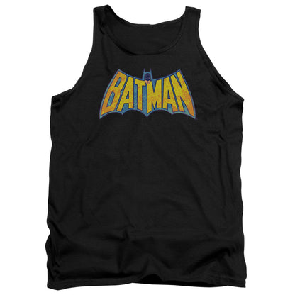 Dco Batman Neon Distress Logo Mens Tank Top Shirt Black Officially Licensed