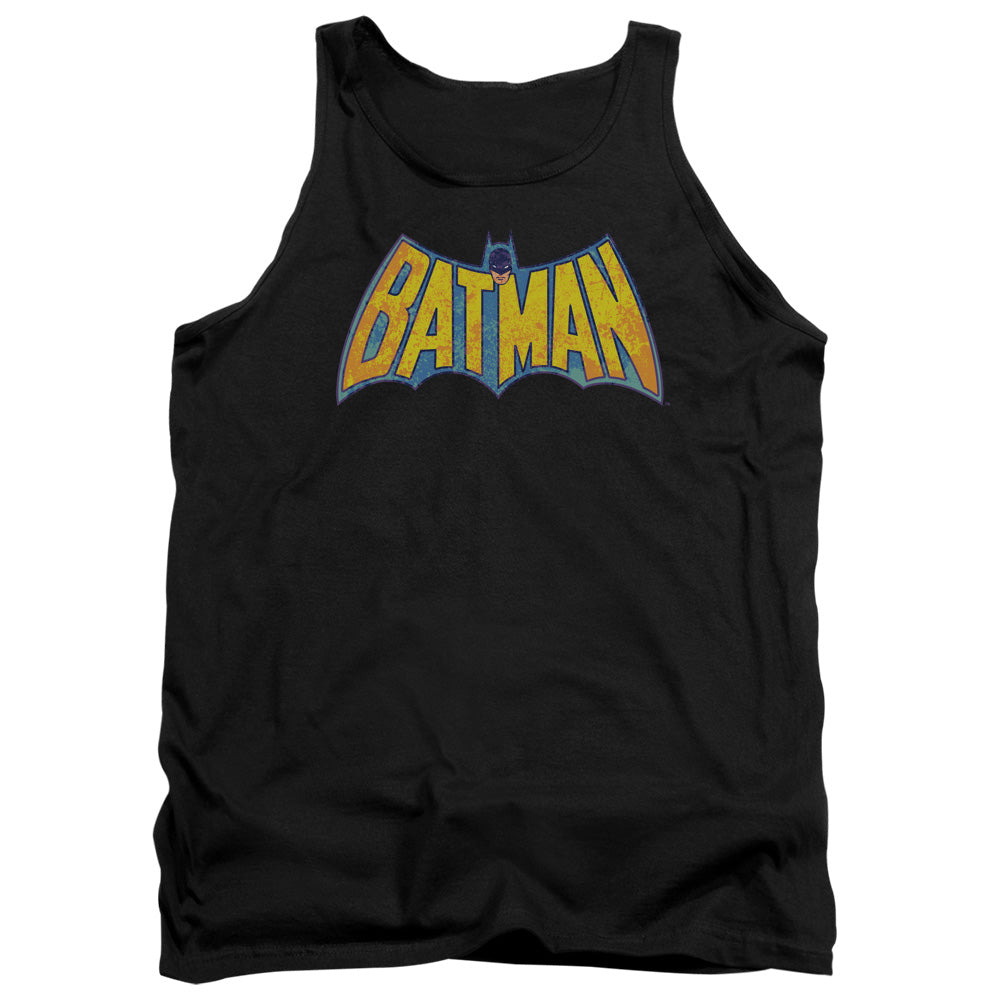 DC Comics Batman Neon Distress Logo Mens Tank Top Shirt Black Officially Licensed