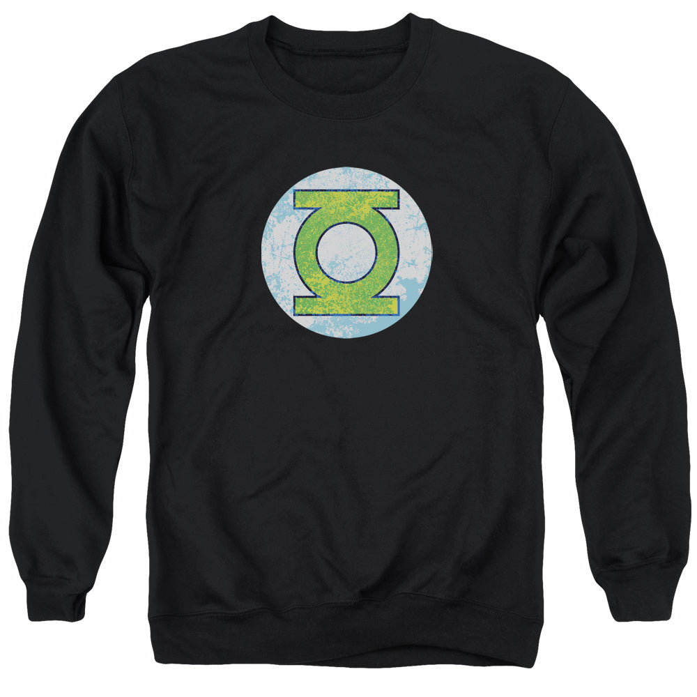 DC Comics Gl Neon Distress Logo Mens Crewneck Sweatshirt Black Officially Licensed