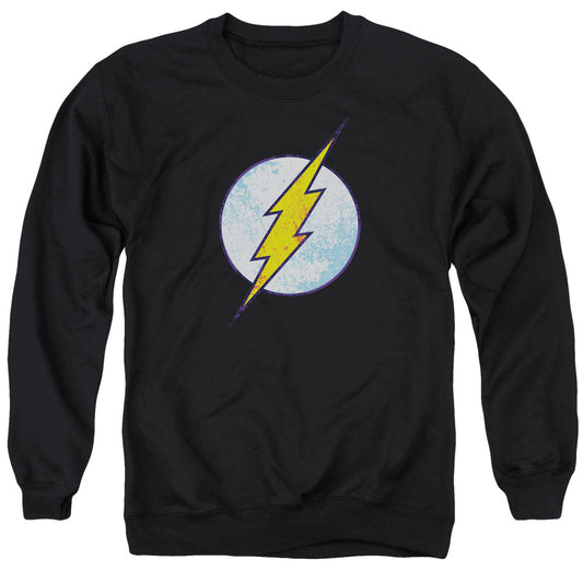 DC Comics Flash Flash Neon Distress Logo Mens Crewneck Sweatshirt Black Officially Licensed