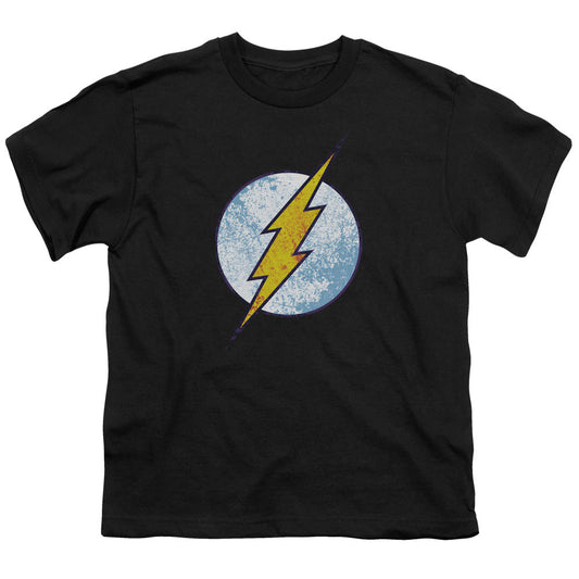 DC Comics Flash Flash Neon Distress Logo Kids Youth T Shirt Black Officially Licensed