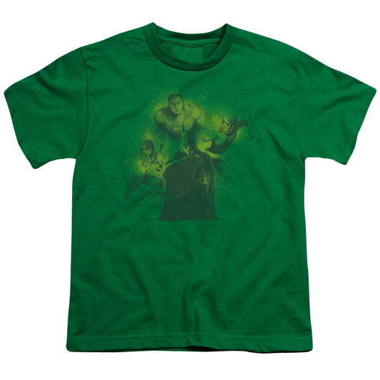 DC Comics Spray Sketch League Kids Youth T Shirt Kelly Green Officially Licensed