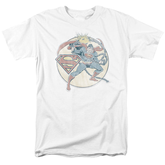 Dco Retro Superman Iron On Mens T Shirt White Officially Licensed