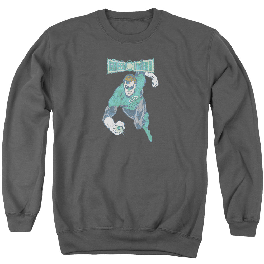 DC Comics Desaturated Green Lantern Mens Crewneck Sweatshirt Charcoal Officially Licensed