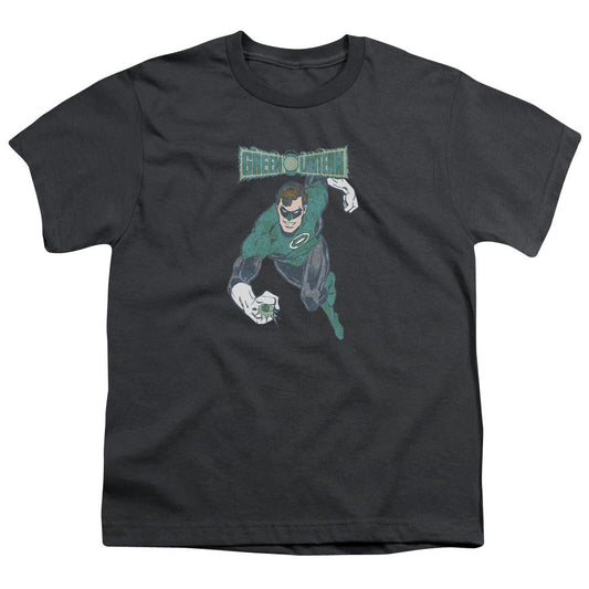 DC Comics Desaturated Green Lantern Kids Youth T Shirt Charcoal Officially Licensed