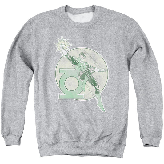 DC Comics Retro Lantern Iron on Mens Crewneck Sweatshirt Athletic Heather Officially Licensed