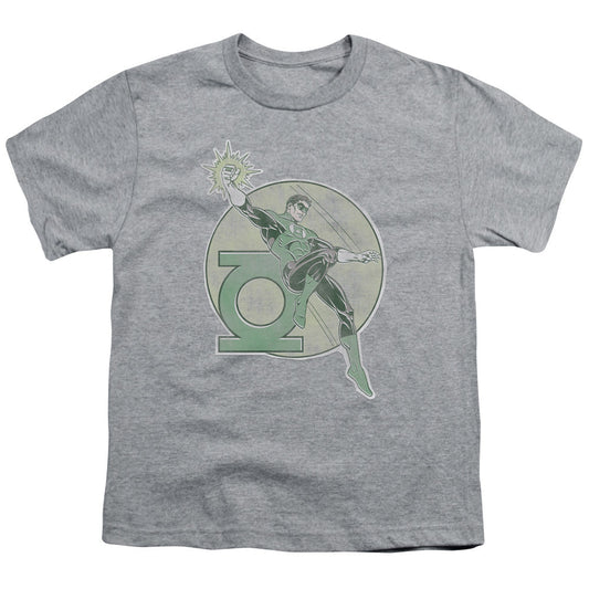 DC Comics Retro Lantern Iron on Kids Youth T Shirt Athletic Heather Officially Licensed