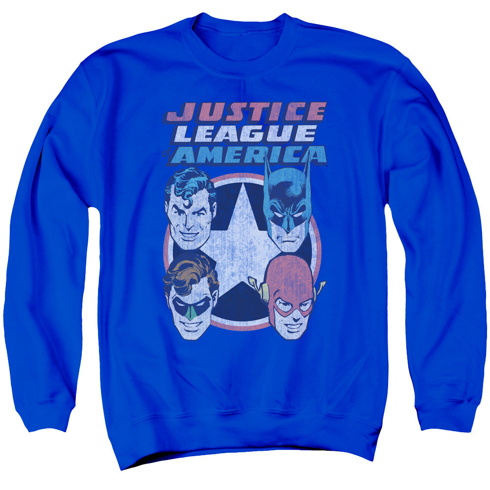 DC Comics 4 Stars Mens Crewneck Sweatshirt Royal Blue Officially Licensed