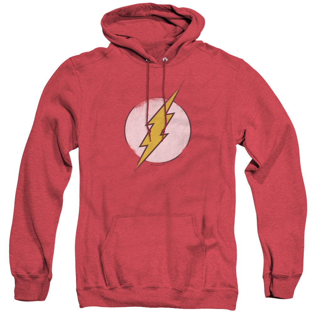 DC Comics Flash Rough Flash Logo Heather Mens Hoodie Red Officially Licensed