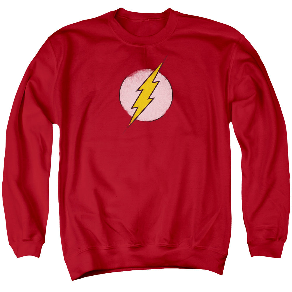 DC Comics Flash Rough Flash Logo Mens Crewneck Sweatshirt Red Officially Licensed