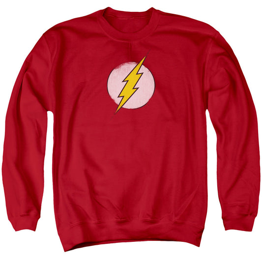 DC Comics Flash Rough Flash Logo Mens Crewneck Sweatshirt Red Officially Licensed