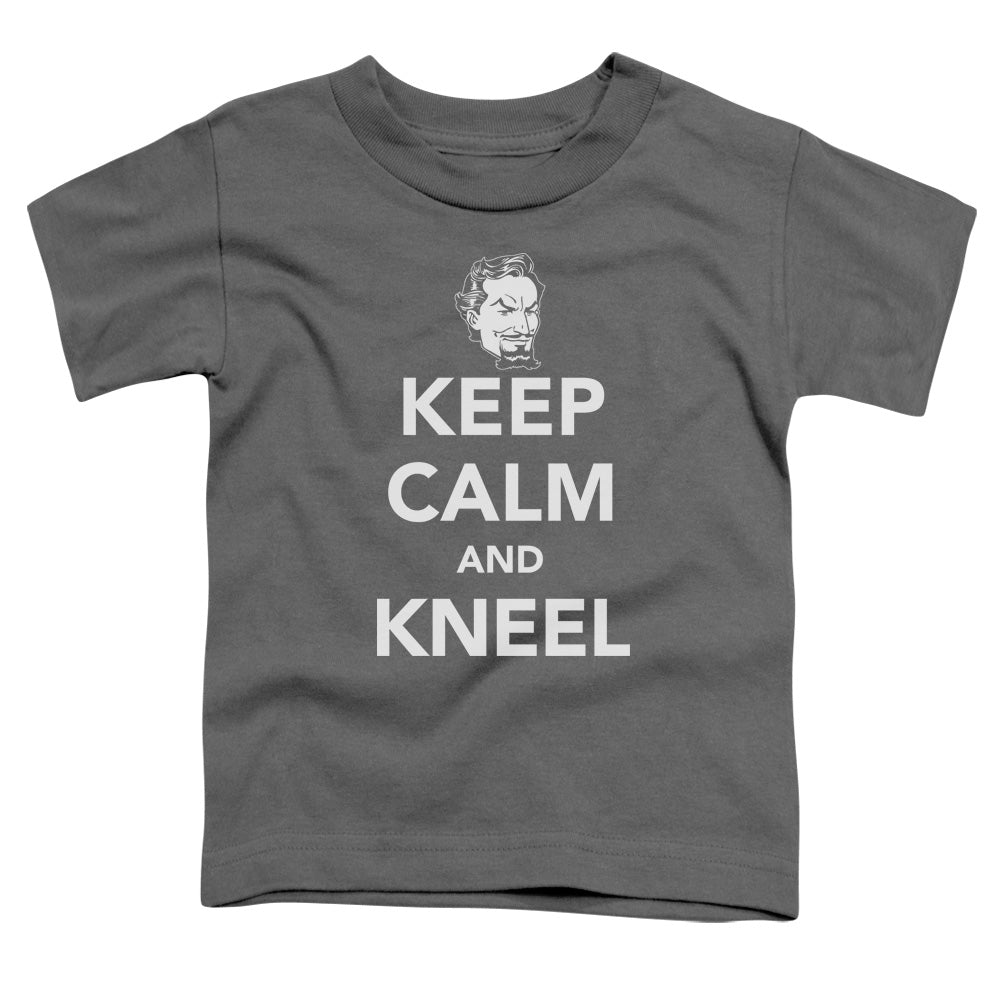 DC Comics Keep Calm and Kneel Toddler Kids Youth T Shirt Charcoal Officially Licensed