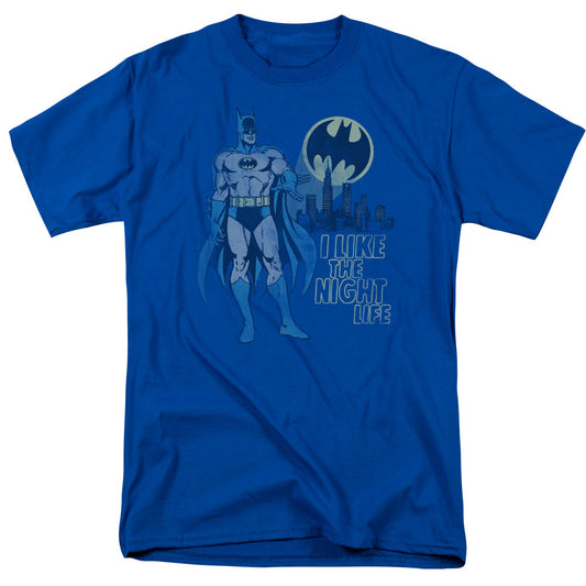 DC Comics Night Life Mens T Shirt Royal Blue Officially Licensed