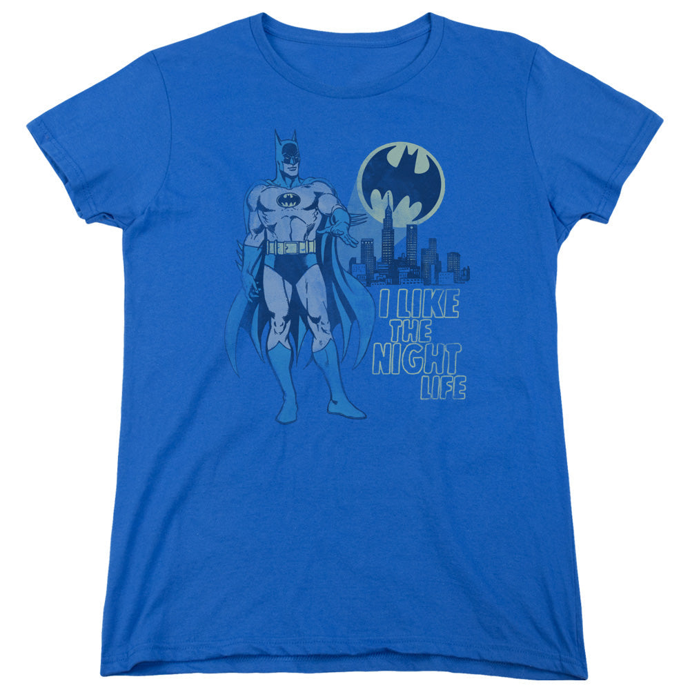 DC Comics Night Life Womens T Shirt Royal Blue Officially Licensed