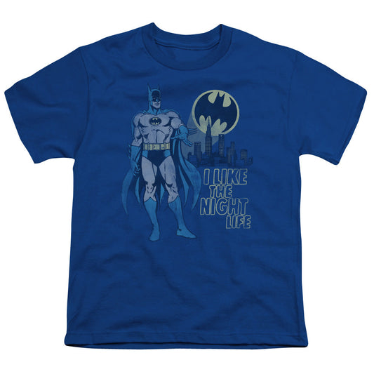 DC Comics Night Life Kids Youth T Shirt Royal Blue Officially Licensed
