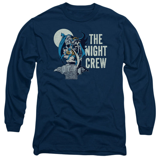 Dc Night Crew Mens Long Sleeve Shirt Navy Officially Licensed