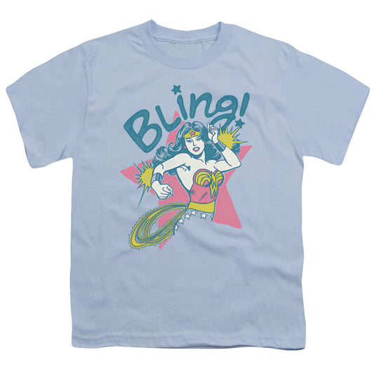 DC Comics Bling Kids Youth T Shirt Light Blue Officially Licensed