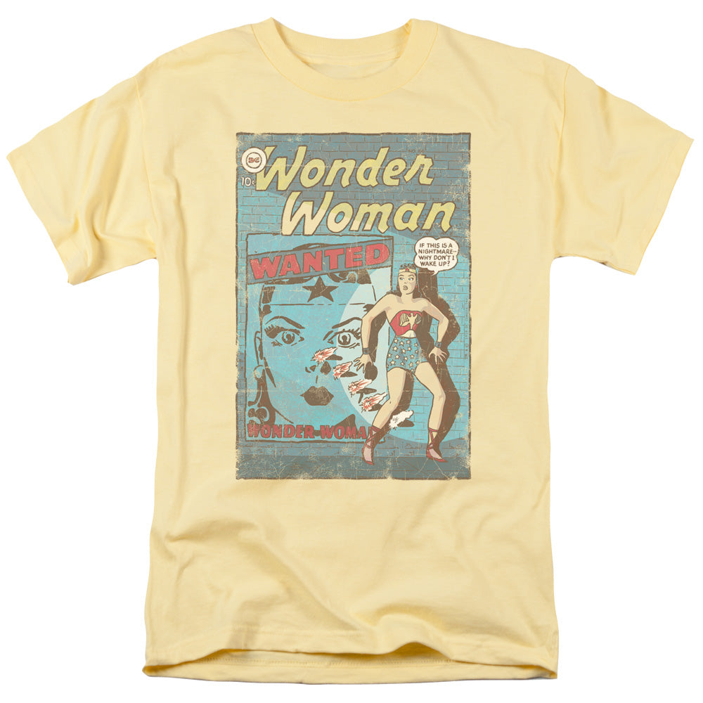 DC Comics Wonder Woman Wanted Mens T Shirt Yellow Officially Licensed